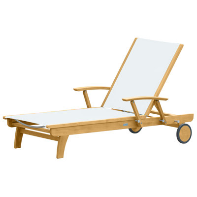 Riviera Teak Outdoor Sling Chaise Lounge