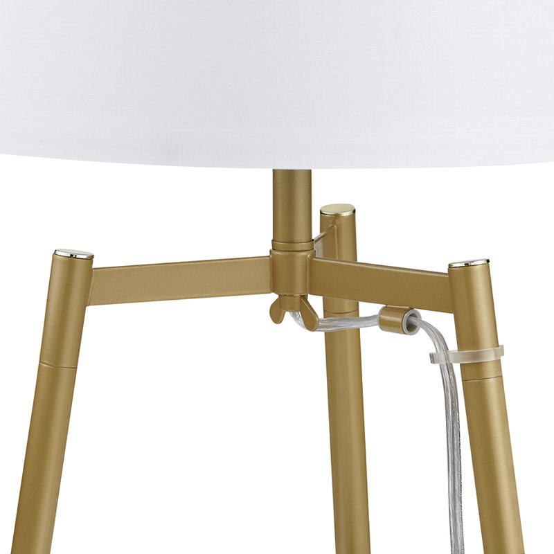 Lampe sur pied colonne 59 po Snowhill, Or/blanc