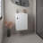 Bethel Floating Wide One-Door Vanity With Resin Sink And Two Shelves, Bathroom Storage, White-1562024187