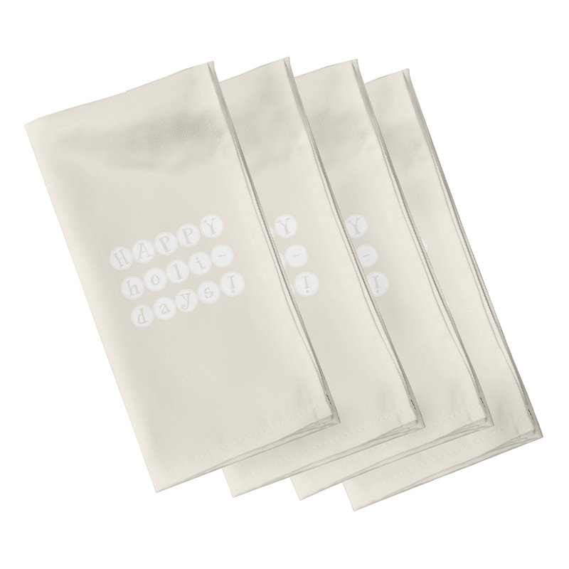 Mitre Polyester Casual Napkins, Ivory