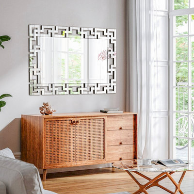 Miroir décoratif en verre biseauté d'une facture exquise