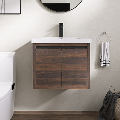 Ensemble de meuble-lavabo simple avec plateau en résine Esquina