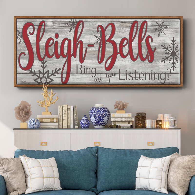 «Sleigh Bells», toile encadrée, H 12 po x l 30 po