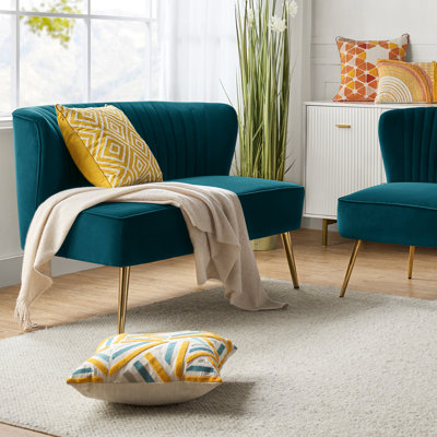 Lisette 119cm Curved Back 2 Seater Loveseat