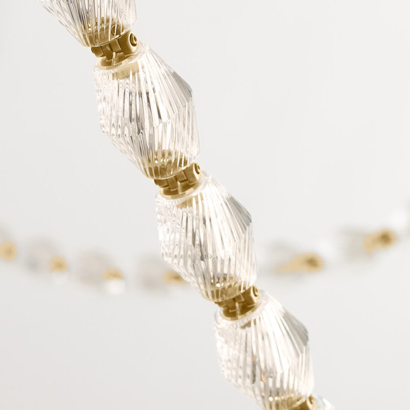 Collier LED Chandelier, Natural Brass, 132"