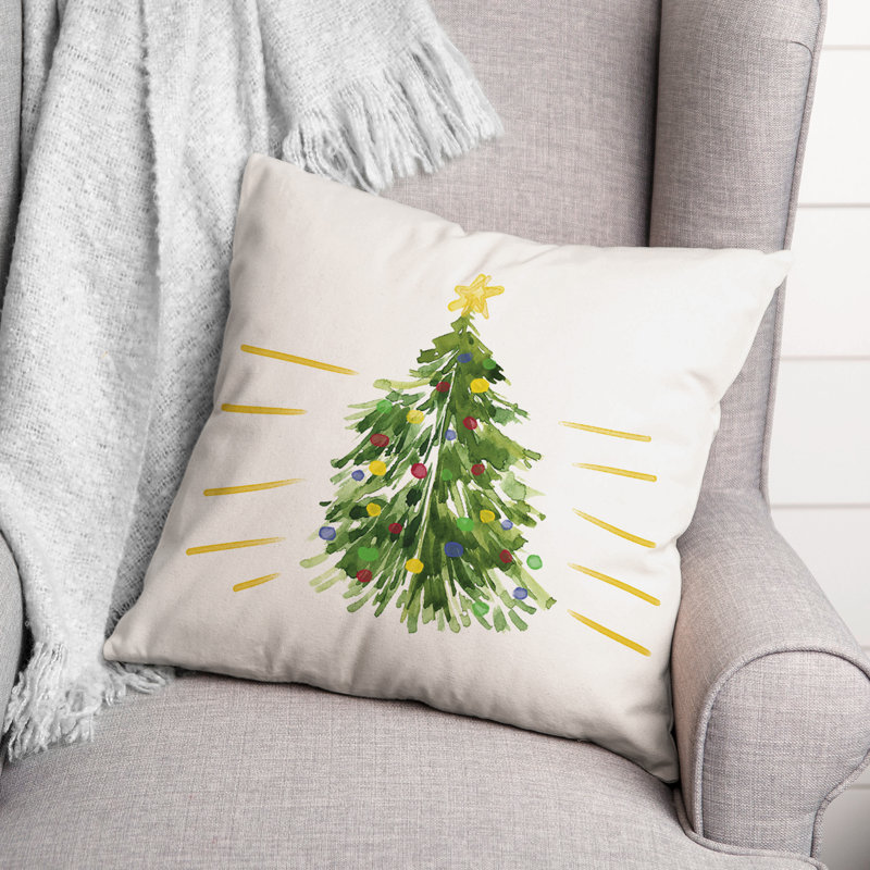 Reversible 18" x 18" Square Christmas Throw Pillow