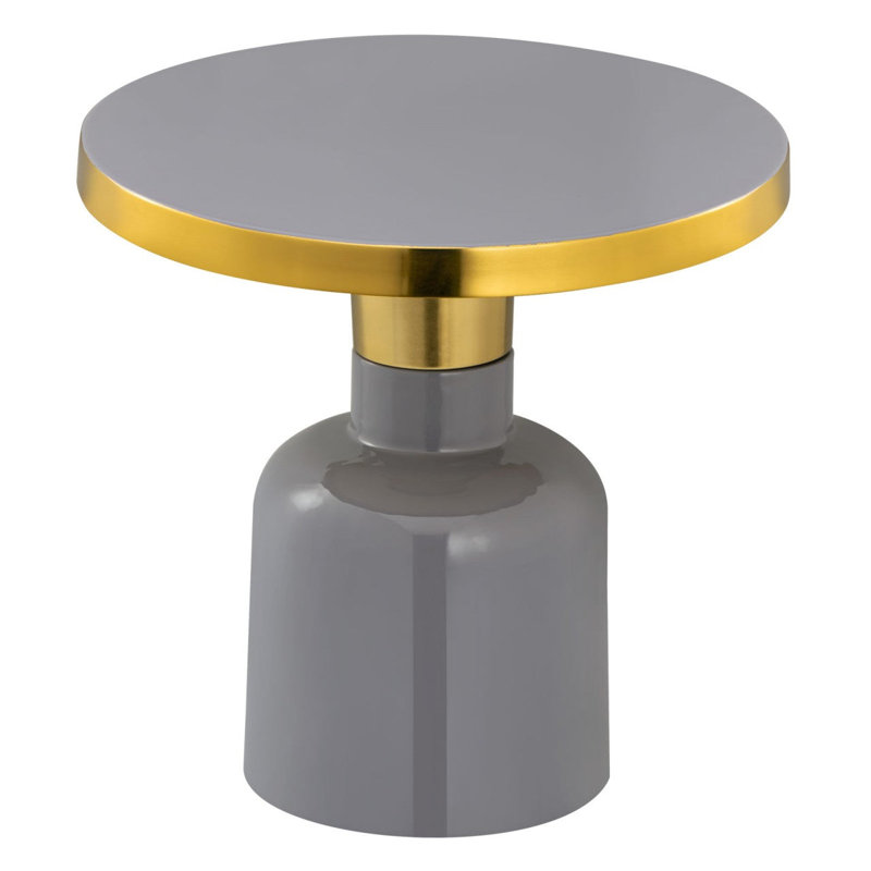Evyl Pedestal End Table, Grey