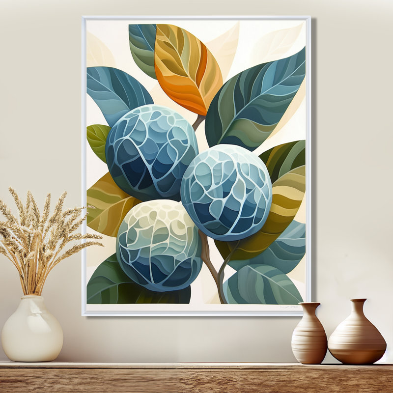 «Limes in Summer Light», art mural sur toile encadré botanique, H 40 po x l 30 po, Cadre flottant blanc
