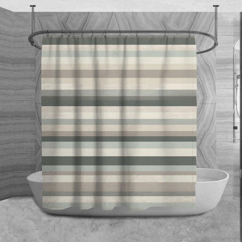 Rideau de douche Laylany, Argent/Beige, H 93 po x l 70 po