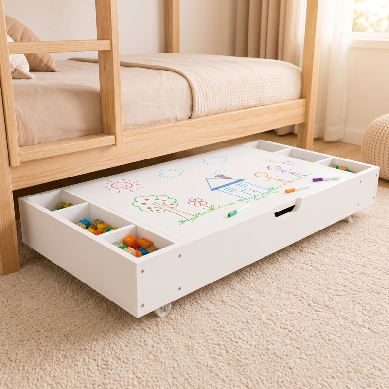 Table d'activités 3 en 1 pour enfants avec rangement et tableau blanc réversible pour Lego