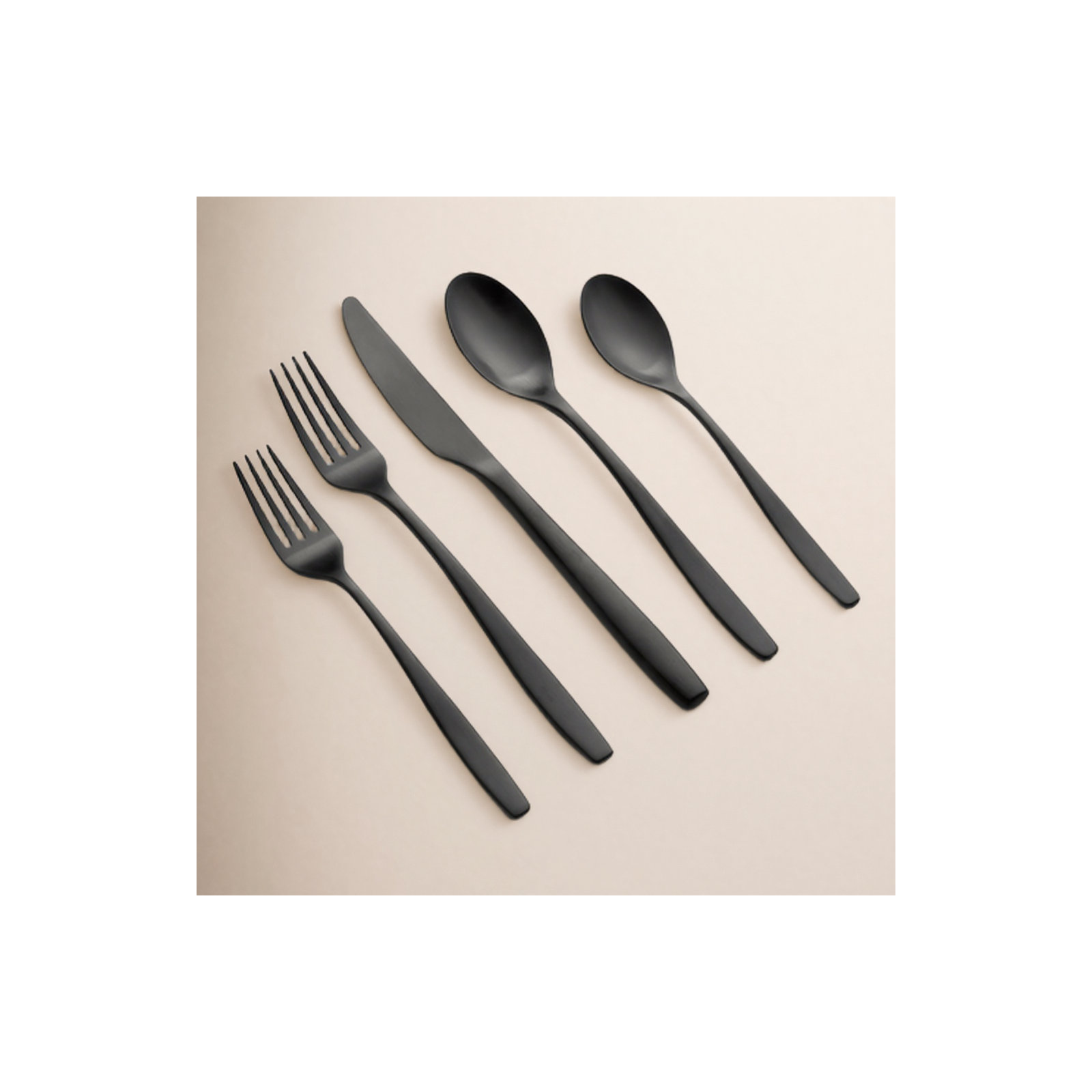 Averie 20 Piece Flatware Set, Service for 4, Black Satin