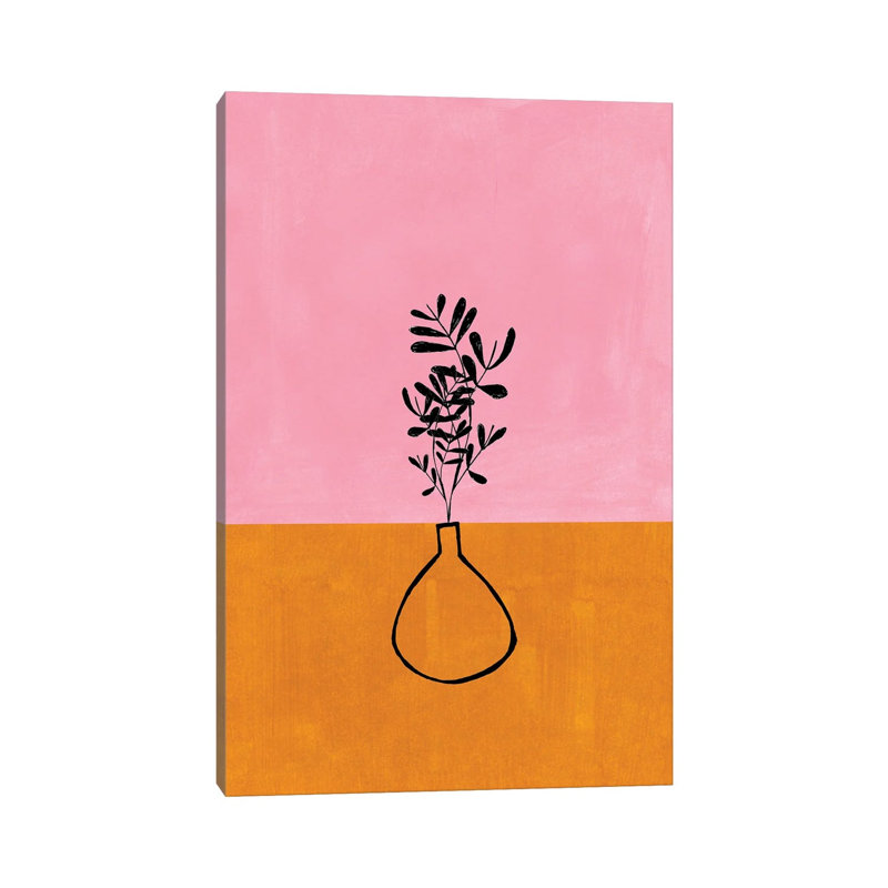 Pastel Pink House Plant by EnShape - Wrapped Canvas Print, 20.32 cm H x 30.48 cm W