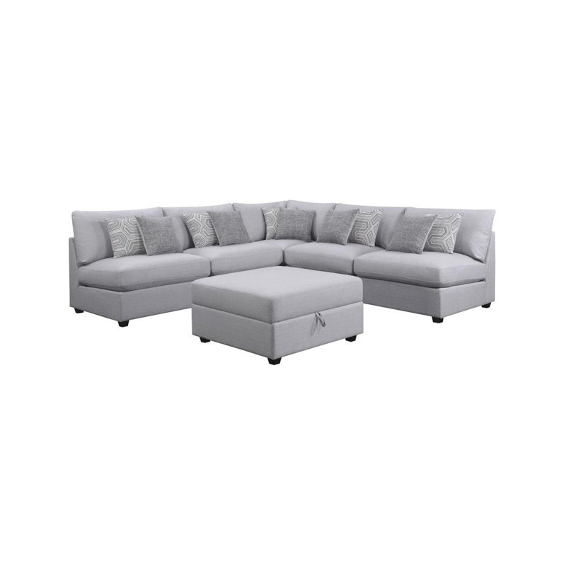Canapé modulaire de coin symétrique de 153 po avec repose-pieds Massimo