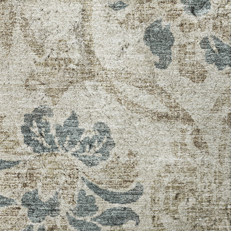 Tapis Dream Shag ADS766 de qualité supérieure, lavable à la machine et à motif floral, Beige, 9' x 12'