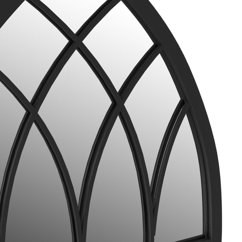 Montoya Metal Flat Wall Mirror, 100cm H x 45 cm W, Black