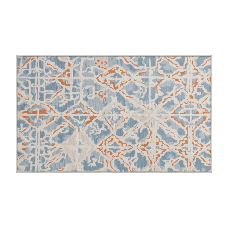 Tapis beige lavable à la machine, Rectangle 8 pi x 12 pi