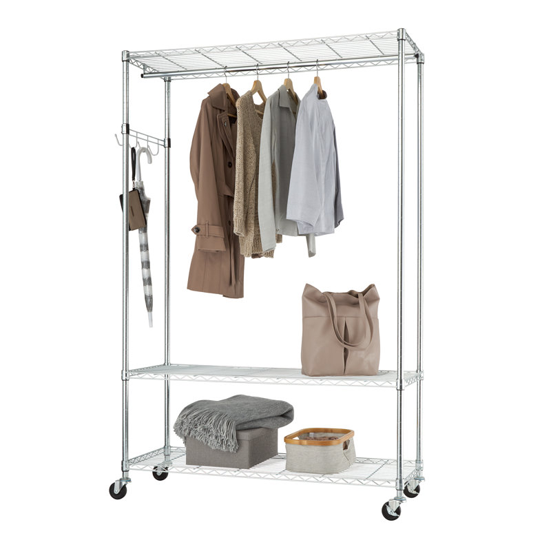 Bevill 48'' Metal Rolling Clothing Rack
