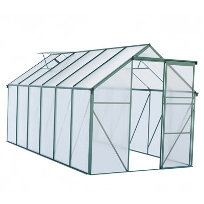 6X12Ft Polycarbonate Greenhouse Raised Base And Anchor Aluminum Heavy Duty Walk-In Greenhouses For Outdoor Backyard In All Season