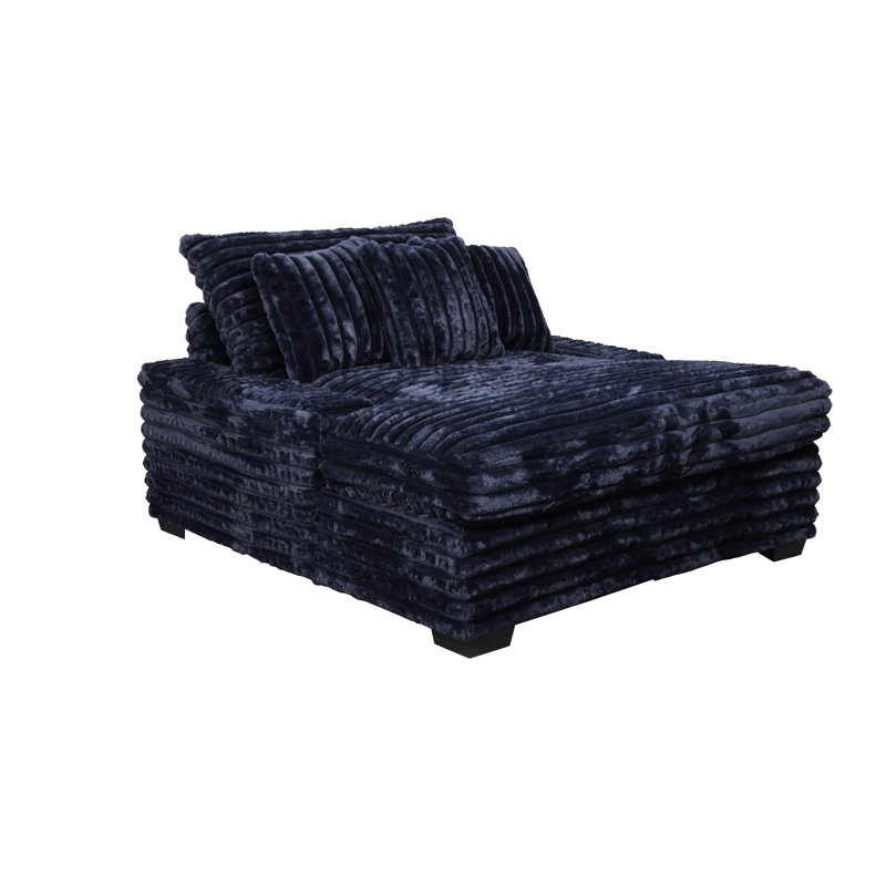 Chaise longue rembourrée Gus, Minuit minuit