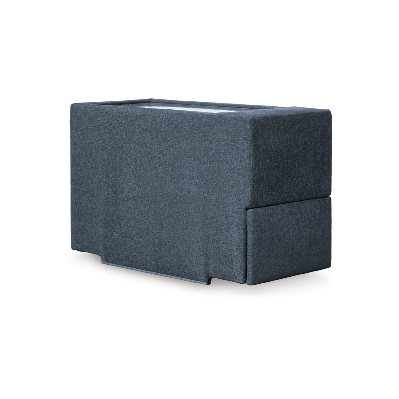 Meso Modular Console Side Table, Storage, Oyster Nuvella,37 Inch, Blue