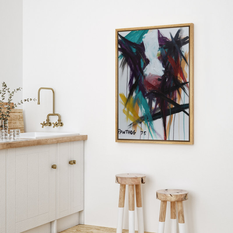 «Neutral Abstract Wall Art», reproduction d'art sur toile encadrée, Naturel, H 24 po x l 16 po