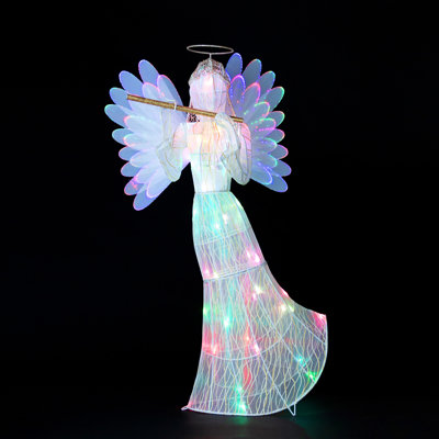 3' Outdoor Animated Fiber-Optic Angel