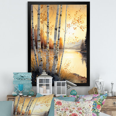 " Yellow Birches By The Lakeside II "