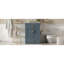Meuble-lavabo bleu de 24 po avec lavabo intégré, armoire à 2 portes, tiroir basculant, rangement spacieux, look moderne, assemblage par l'utilisateur, double extension complète, assemblage facile à suivre, convient à