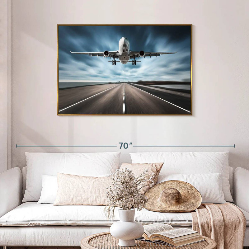 Avion de piste, Cadre flottant doré, 43 po x 29 po