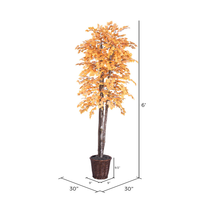 Série artificielle Golden Aspen, Brun, H 72 po x l 30 po x P 30 po