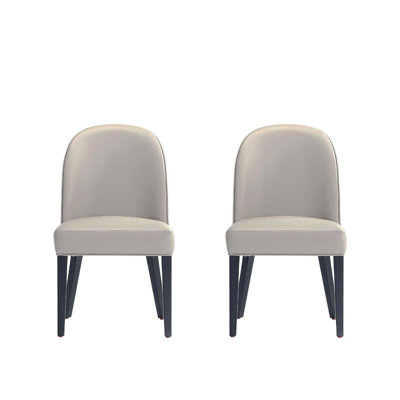 Hillman Wood Upholstered Dining Chair In Light Gray - Set Of 2