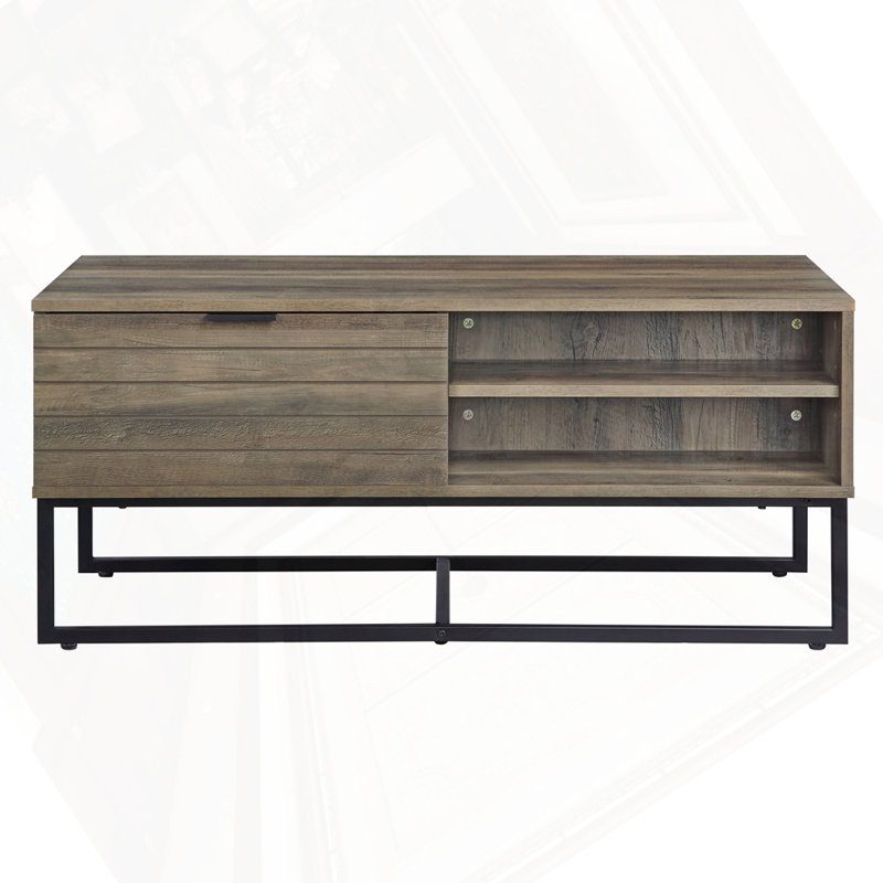 Rustic Oak & Black Finish Coffee Table