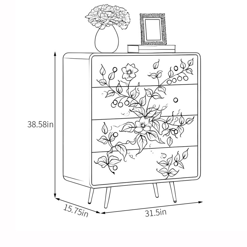 American style painted drawer accent chest