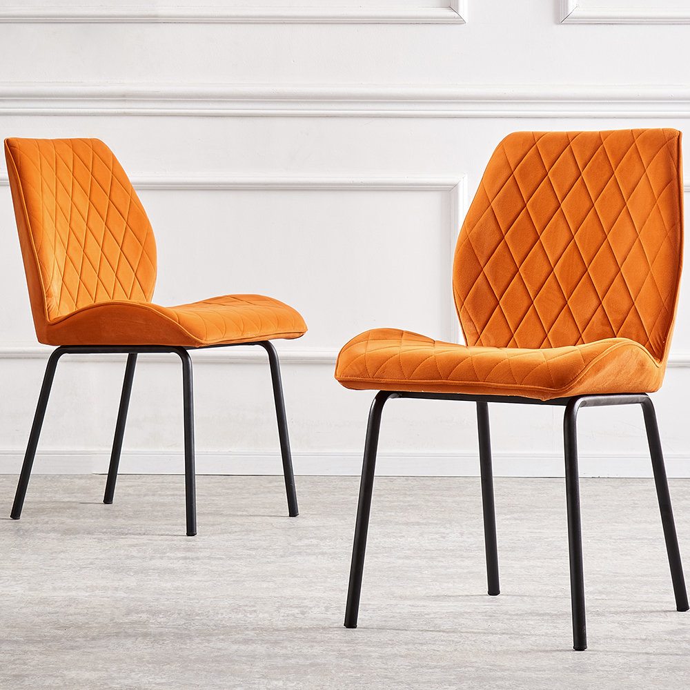Cassara Modern Armless Velvet Upholstered Large Dining Chair