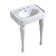 Derrah White Ceramic Rectangular Console Bathroom Sink with Overflow