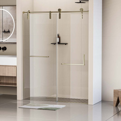 1 porte de douche de l 56 po x H 76 po avec