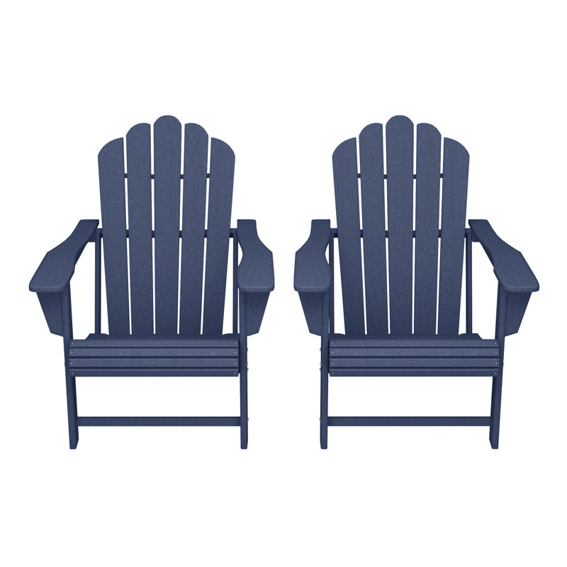 Outdoor Poly Adirondack Chair (Set Of 2), Navy Blue