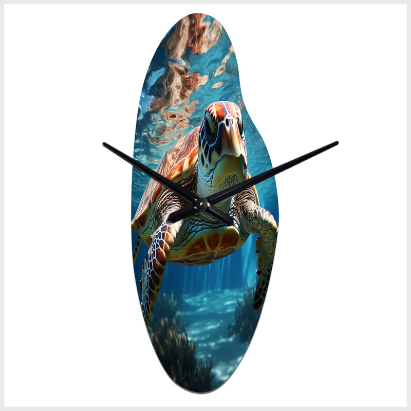 Horloge murale Terkelson - tortue aquatique Wandererin Ocean, Médium