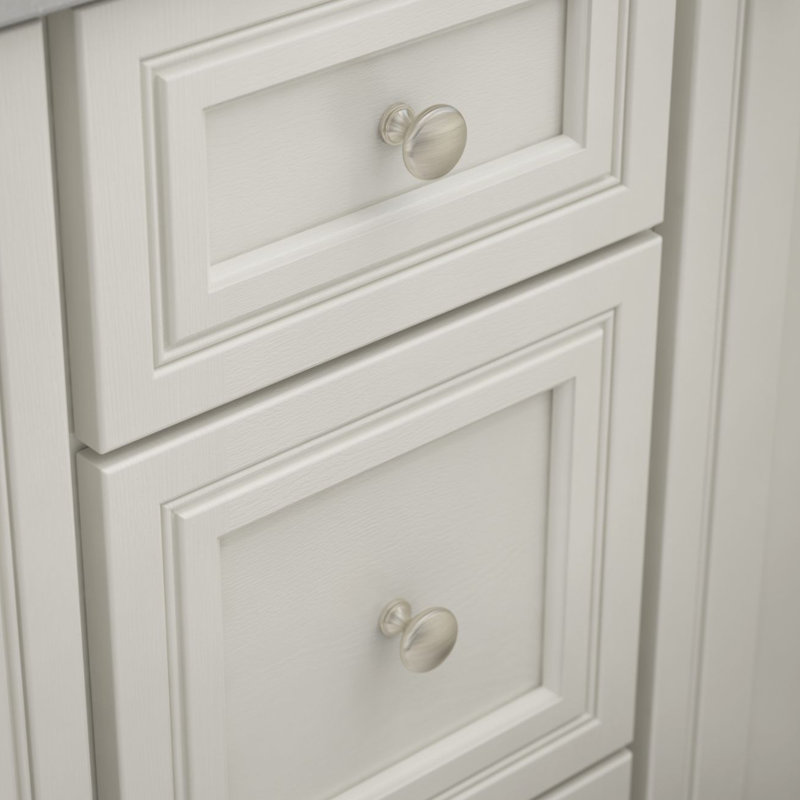 Satin Nickel Round Mushroom Cabinet Knob Set