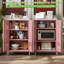 Armoire de cuisine en métal de 42 po avec 2 tablettes, convient aux bureaux à domicile et aux salles de bain, nécessite un assemblage automatique, rose-1644078896