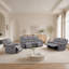 Ensemble de canapé inclinable 3 pièces - canapé 3 places, causeuse et fauteuil inclinable simple-1635051682