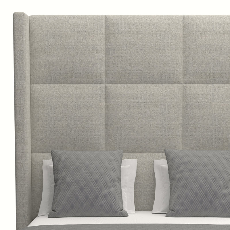Lit escamotable capitonné standard Esparto, Revolution® gris, Grand (haut)