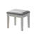 Contemporary Style 1Pc Vanity W/ Stool Set Glass Top Storage Drawers Central Mirror W/ Bulbs USB And Power Outlet White And Gray Finish