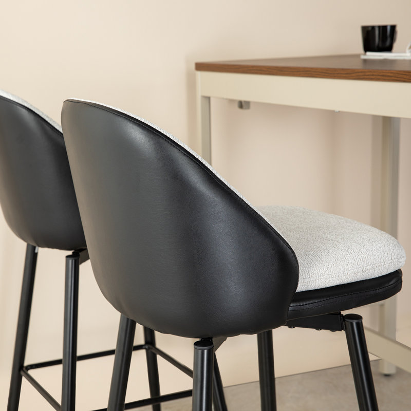 Modern Two-Tone Color Swivel Bar Stool