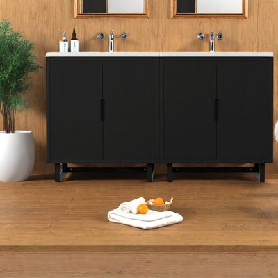 Rangement de meuble-lavabo moderne noir