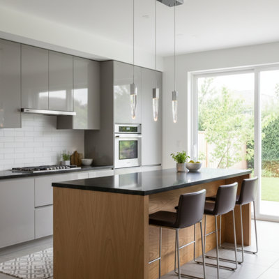 Modern 3 Light Chrome Kitchen Island Pendant