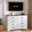 Commode double 8 tiroirs avec panneau supérieur brun rustique Astred