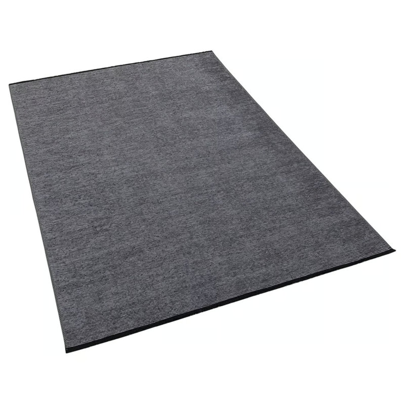 Tapis de couleur noire organique antiallergique anthracite de couleur noire sans motif et non tissé à la machine