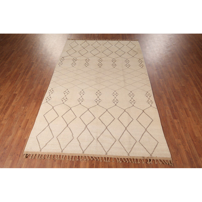 Tapis marocain ivoire All-Over Trellis 7 x 11