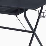 Black Computer Desk With Keyboard Tray